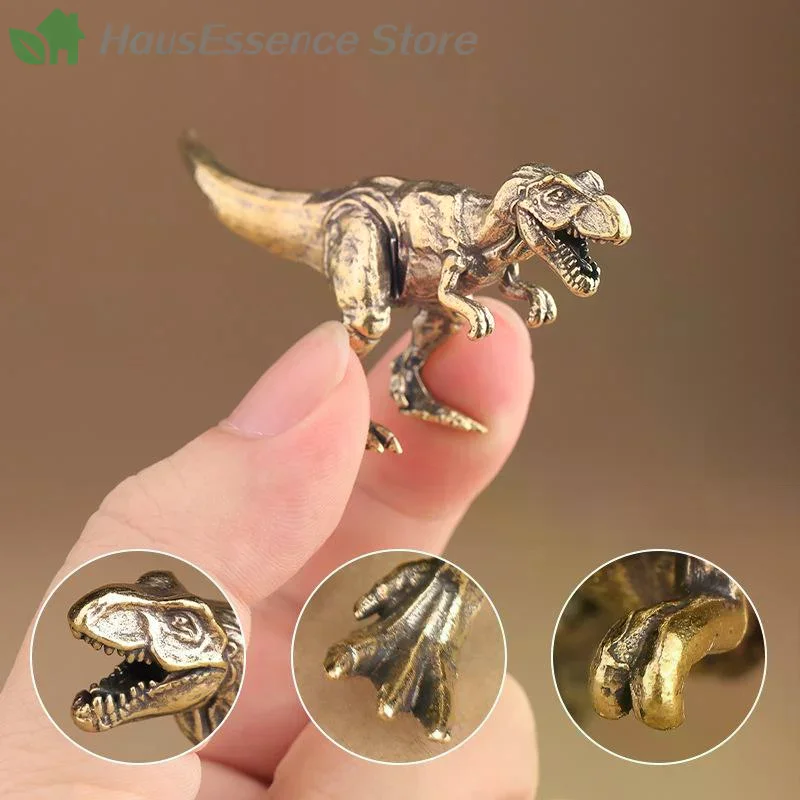 ※Jurassic Tyrannosaurus Dinosaur Solid Brass Small Ornament Animal Statue Simulated Tyrannosaurus Rex Figurines Handcraft