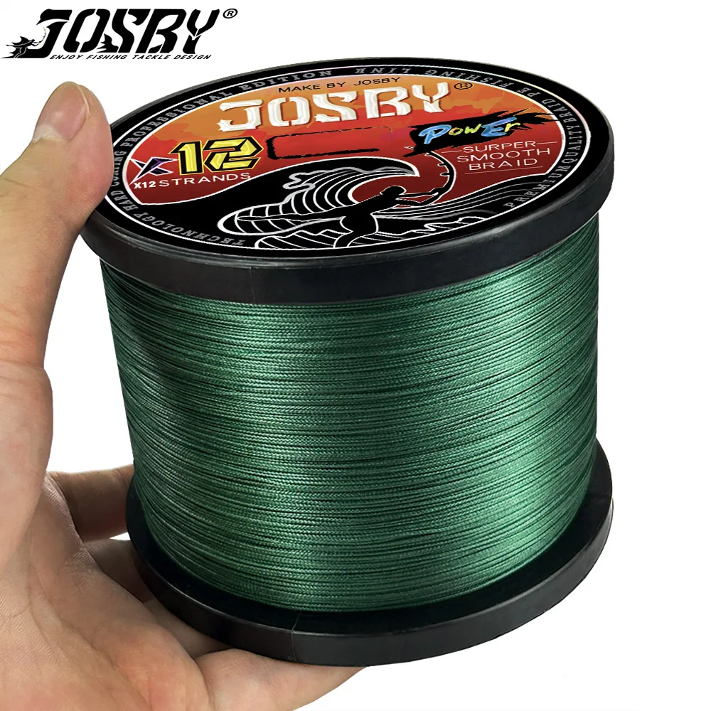 JOSBY 12 Strand 300/500/1000/100M Saltwater Freshwater Weave Extreme Pesca Japan PE Multifilamento Fly Carp Braided Fishing Line