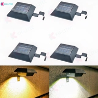 KHLITEC 1/2/3/4PCS 6 LED Solar Lamp Garden Gutter Light Wall Lamp Solar Powered Fence Gutter Street Garden Yard Lawn Outdoor Lig