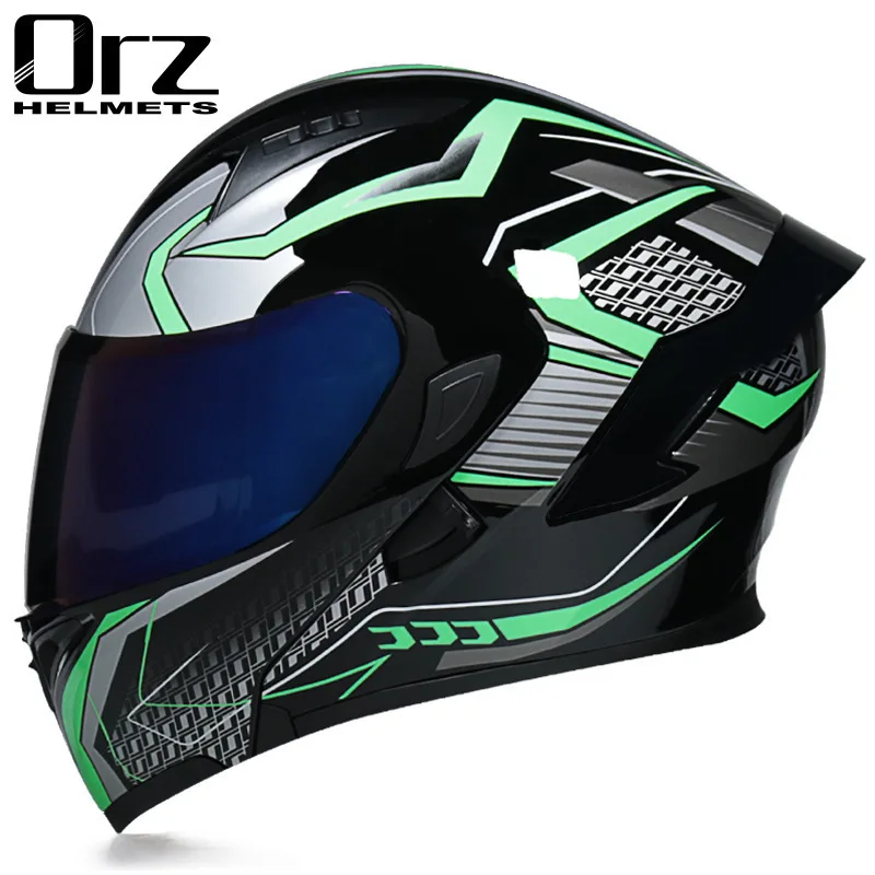 Double Sun Visor DOT Approved Helmets Crash Motorbike Protective Gear MenMotorcycle Women Helmet  Orz Flip Up