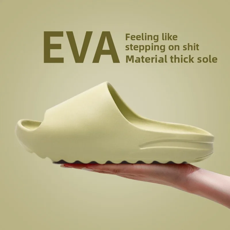 Slippers with anti-slip function outdoors. Couple's indoor slippers for household use，Thick-bottomed EVA flip-flops for women