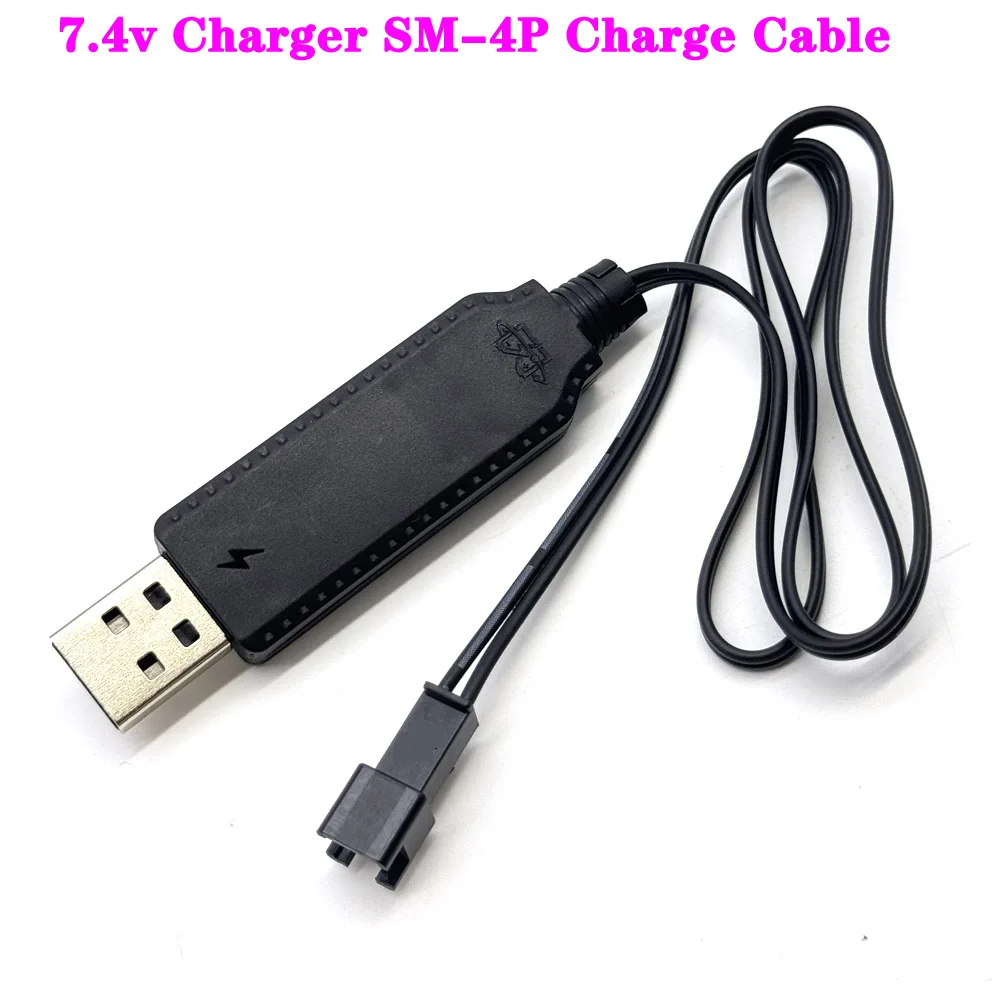 1/3PC 3.7 7.4V SM-2P SM-4P Plug USB Charger For DE36W DE65 HM202 EC08 EC16 RC Car M416 Electric Gel Ball Blaster Battery Charger