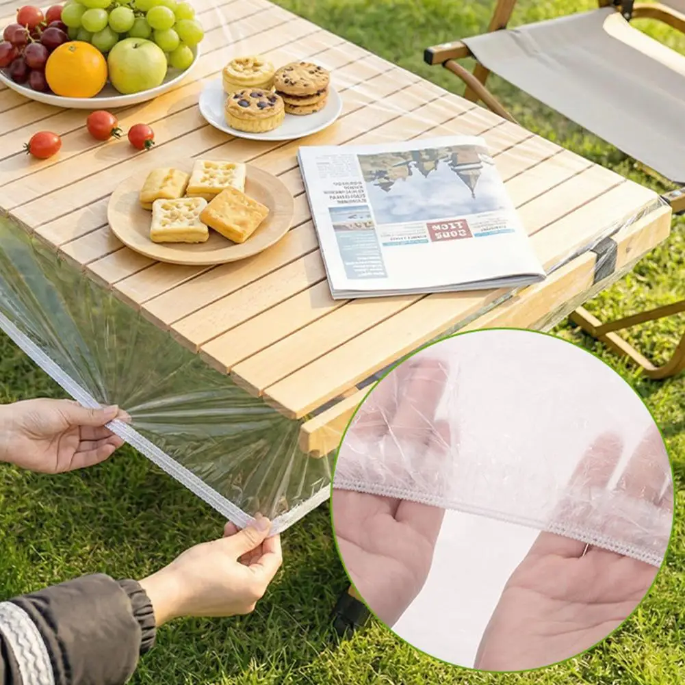 10 Stück wasserdichte Einweg-Tischdecke mit elastischem Rand, Tischdecke für Picknick, Camping, Outdoor-Partyzubehör – Detail 13
