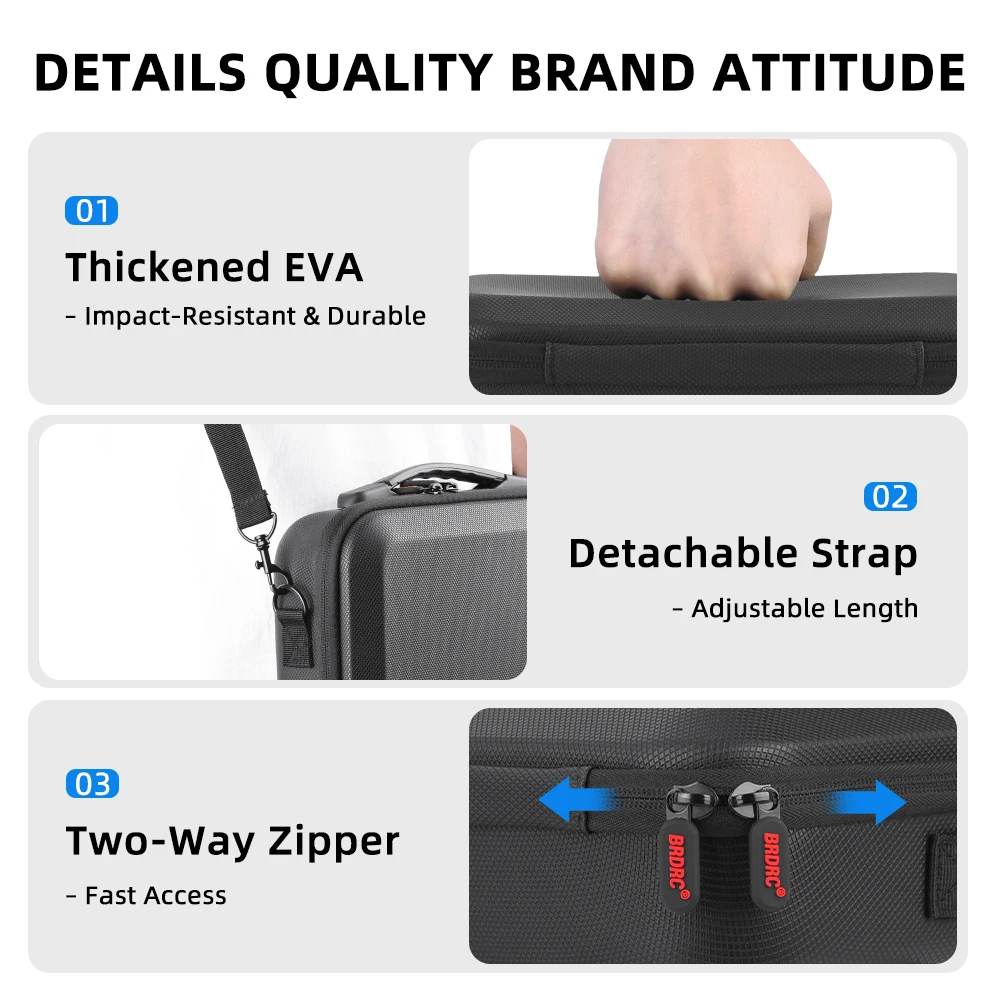Hartschalen-Tragetasche für Insta360 X6 Stoßfeste EVA-Kamera-Aufbewahrungstasche Schultertasche Selfie-Stick Akku Reisezubehör – Detail 10