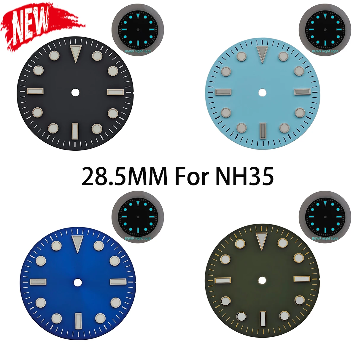 28.5MM NH35 Watch Dial BGW9 Luminous Suitable for NNH35 Movement Accessories Watch Face Modified Watch Part Personalization
