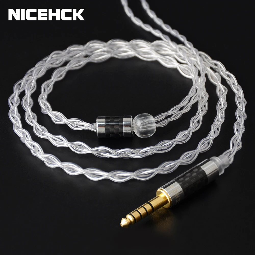 NiceHCK LitzPS 4N Litz Cable de actualización de auriculares de plata pura 3,5/2,5/4,4mm MMCX/NX7MK4/QDC/0,78mm 2 pines para DB3 KXXS T4 T2 ST-10s