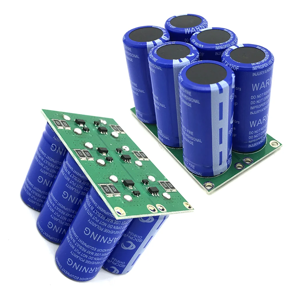 Supercaps 16V 20F Farad Super Capacitors Module SuperCapacitors Double Protection Board Horn Type UltraCapacitor 6pcs 2.7V 120F