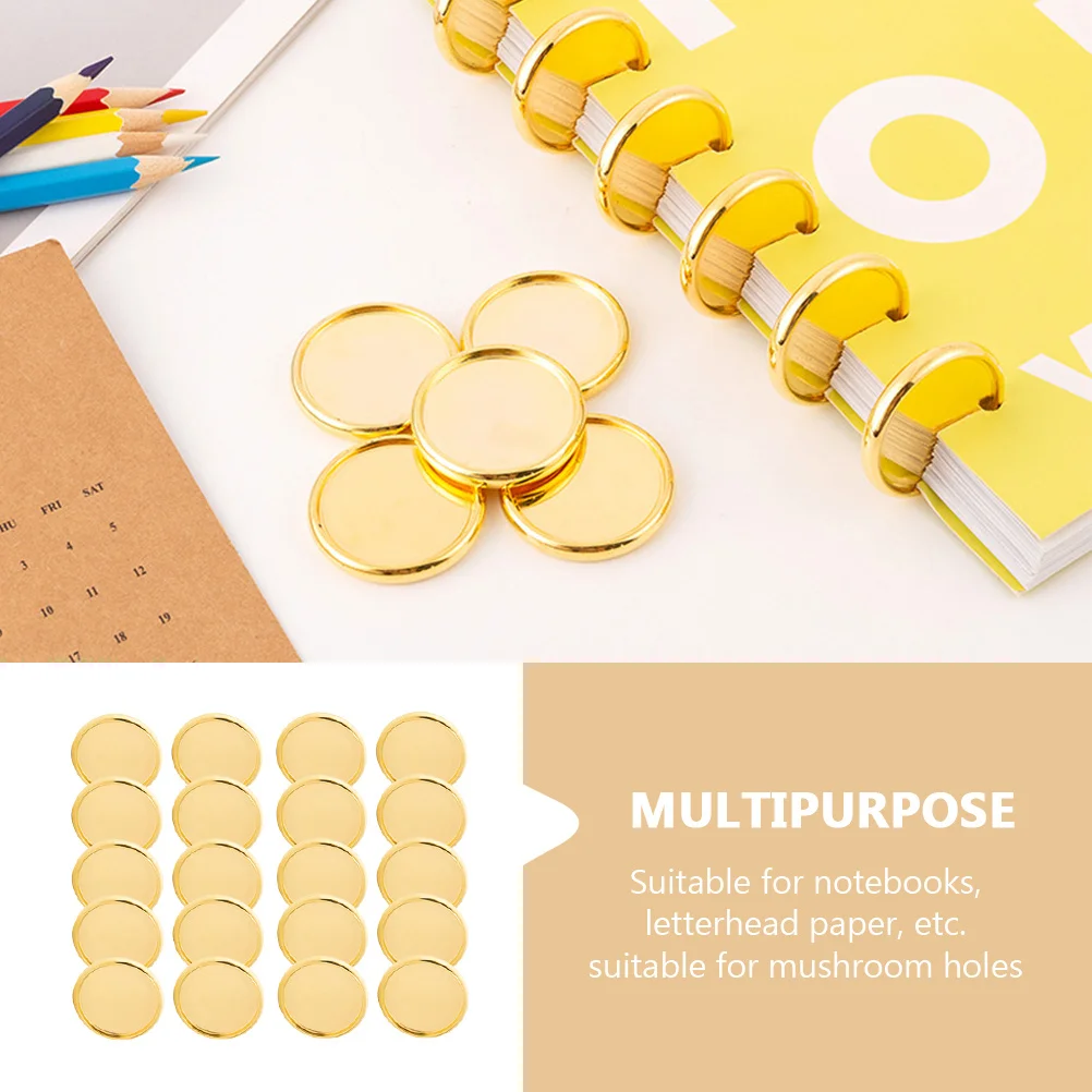 

20pcs 28mm Electroplated Notebook Binder Rings Mushroom Hole Discs for Planners Student Project Organization Supplies