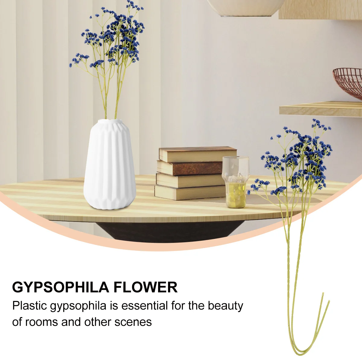 

2Pcs Artificial Gypsophila Decoration Flower Simulation Plastic Baby's Breath for Home Wedding Party Cafe Restaurant Display