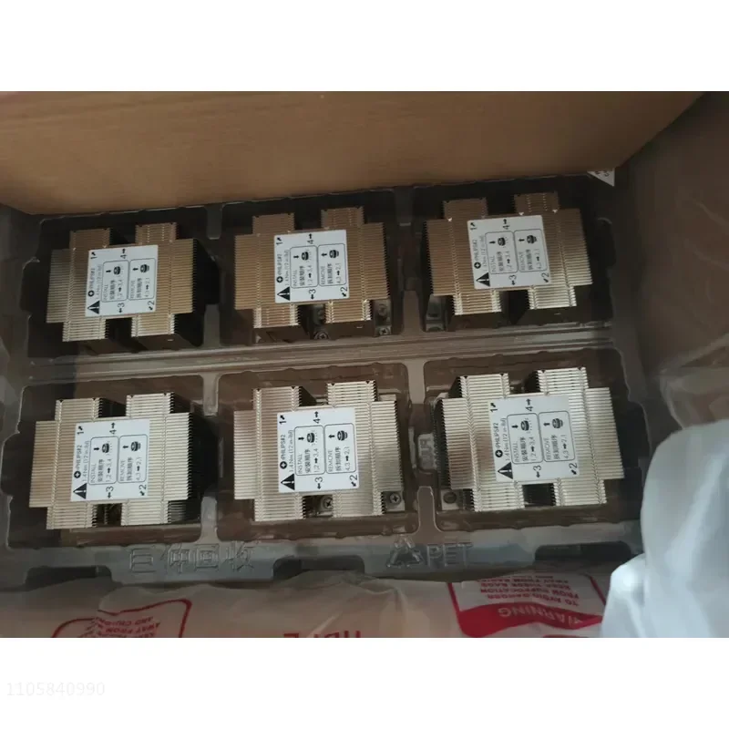 for 3647 Pins Rectangular 2U Passive Radiator CPU Cooler with 4 Heat Pipes Copper Bottom for 2U Server New Original Box