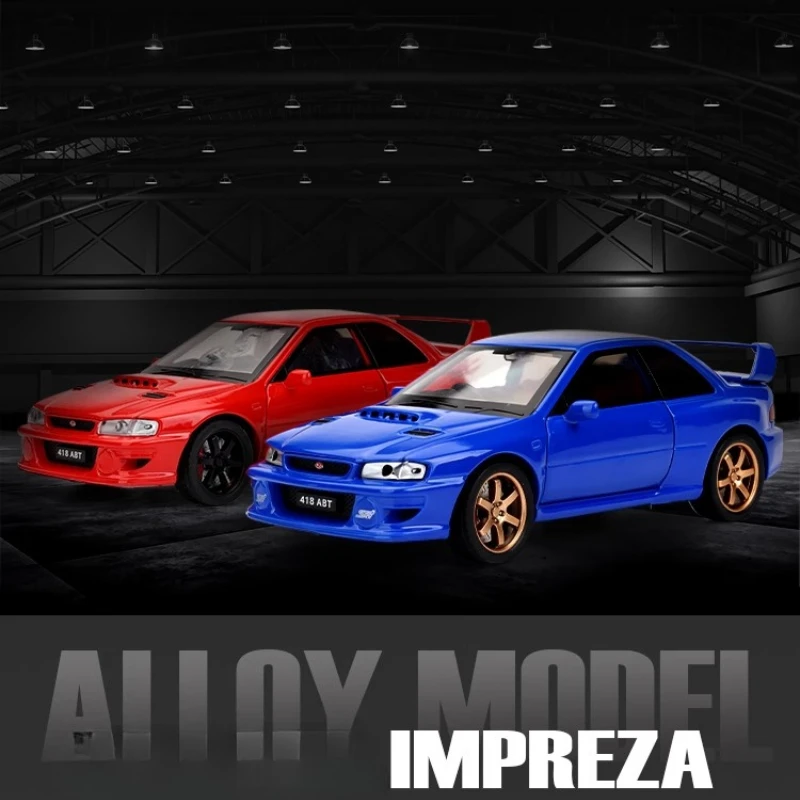 1:32 Impreza WRX STI Alloy Metal Diecast Model Car Sound And Light Pull Back Birthday Gift For kids