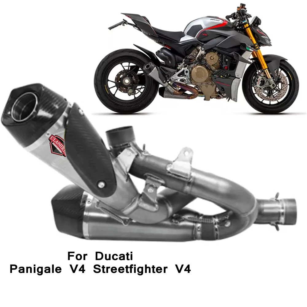 Motorcycle Muffler Exhaust Full System For Ducati Panigale V4 Streetfighter V4 Titanium Alloy Exhaust Muffler Escape Pipe