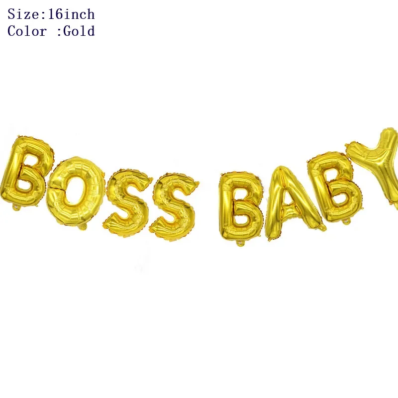 8pcs 16inch Letter BOSS BABY Theme Balloon Rose Gold Silver Decor Party Balloons Baby Shower Balloon Kids Birthday Party Supply