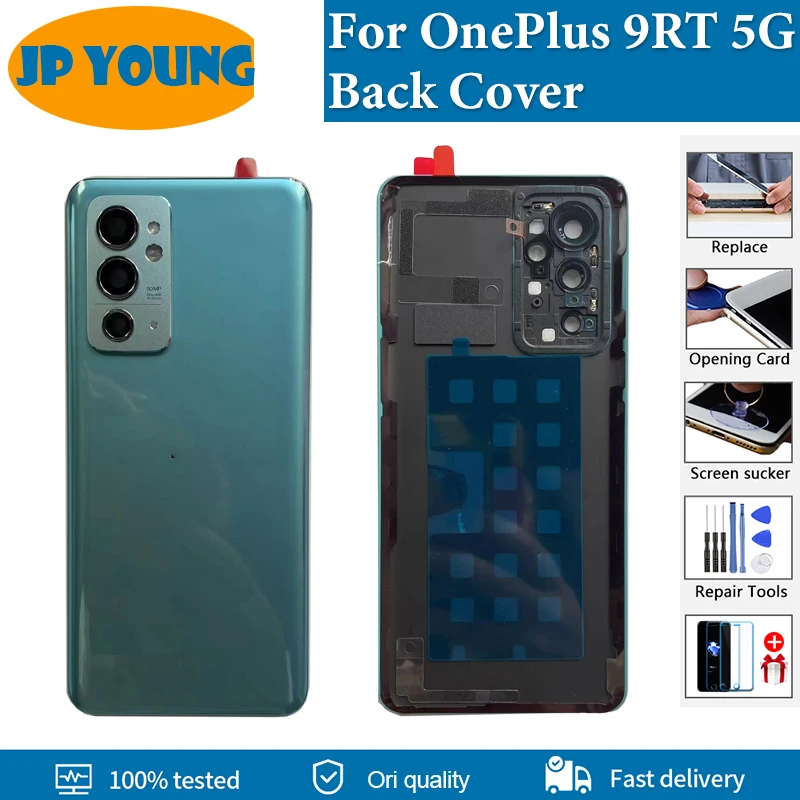 Original Back Cover For OnePlus 9RT 5G Battery Cover One Plus 9RT Back Glass Door Rear Housing Case With Camera Lens