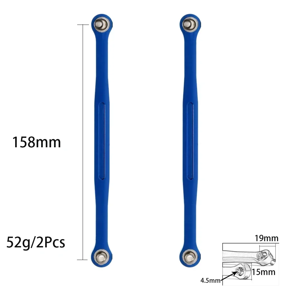 Aluminum 158mm F/R #7748 Toe Links Servo Link Steering Rod for RC Cars Parts 1/5 Traxxas XMaxx 6S 8S 77076-4 77086-4 Accesorios