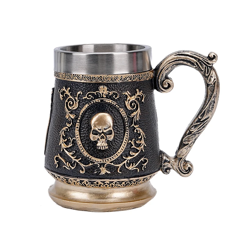 Taza de café tallada de caballero vikingo Retro 3D rara, taza de cerveza de leche extraña, utensilios para beber para fiesta en casa, decoraciones, regalos de navidad