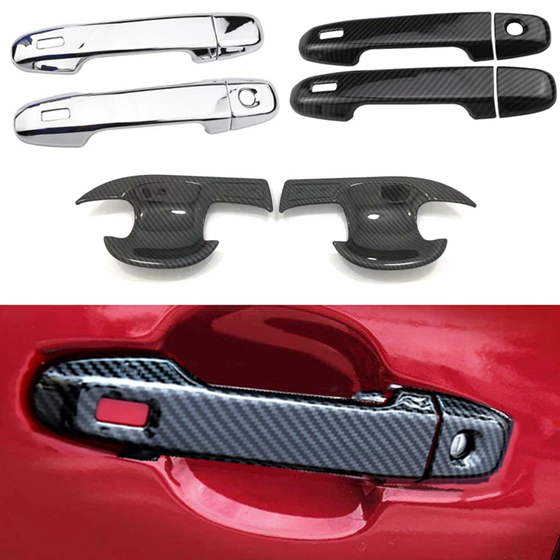

Toyota CHR C-HR 2016-2020 Chrome/Carbon Car Exterior Door Handles Bowls Covers Overlays Protection Catch Cap Sticker Accessories