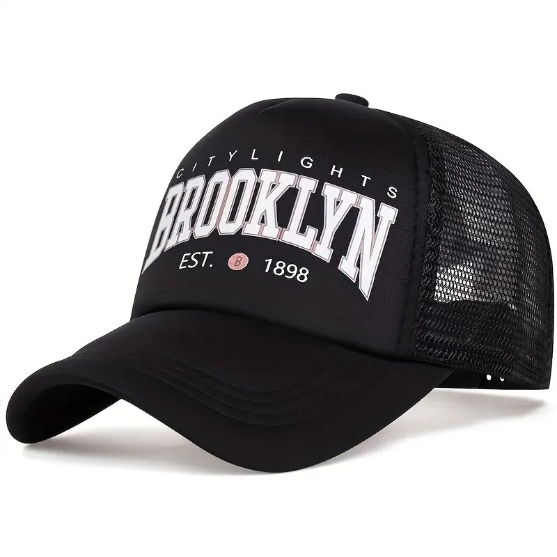 Unisex BROOKLYN Printing Baseball Net Caps Spring and Summer Outdoor Adjustable Casual Hats Sunscreen Hat