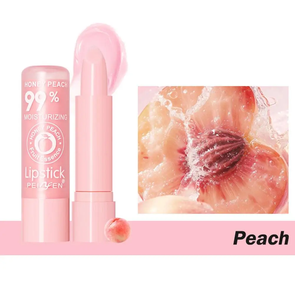 Peach Strawberry Lipstick Color-changing Lip Balm Moisturizing Hydrating Watery Lip Stick Aloe Fruit Lipsticks Lips Care 1pcs