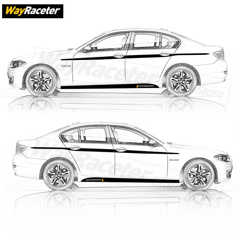 م أداء الباب الجانب تنورة ملصق ألياف الكربون الفينيل الخصر خط العلوي المشارب ملصق مائي لسيارات BMW 5 سلسلة F10 سيدان F11 بجولة