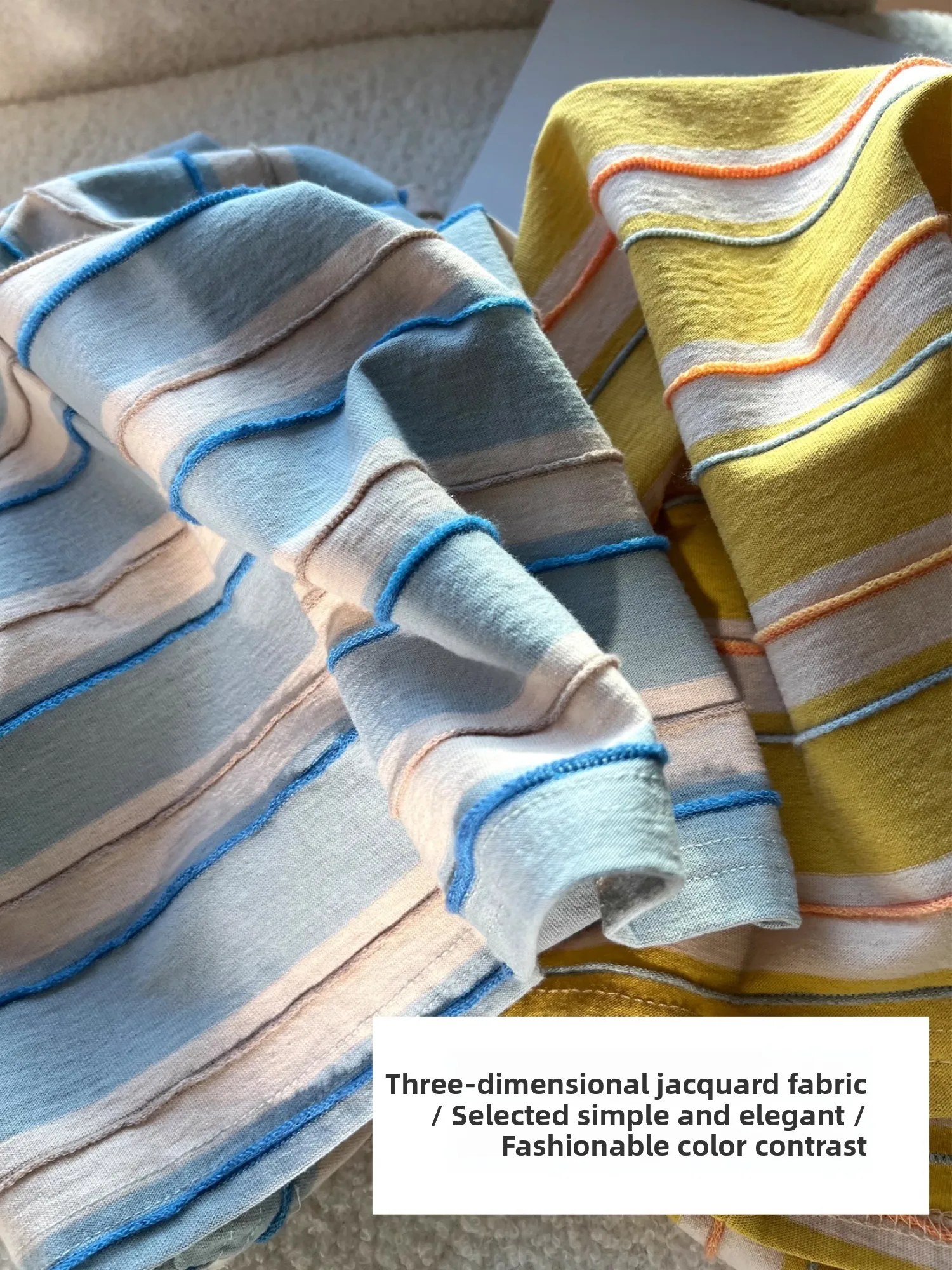 เสื้อยืดผู้หญิงลายทางสไตล์ลำลองหลวมๆ แฟชั่นฤดูร้อน 2025 ทรงเกาหลี ใส่ได้ทุกโอกาส ใส่สบาย เหมาะกับการเดินทาง