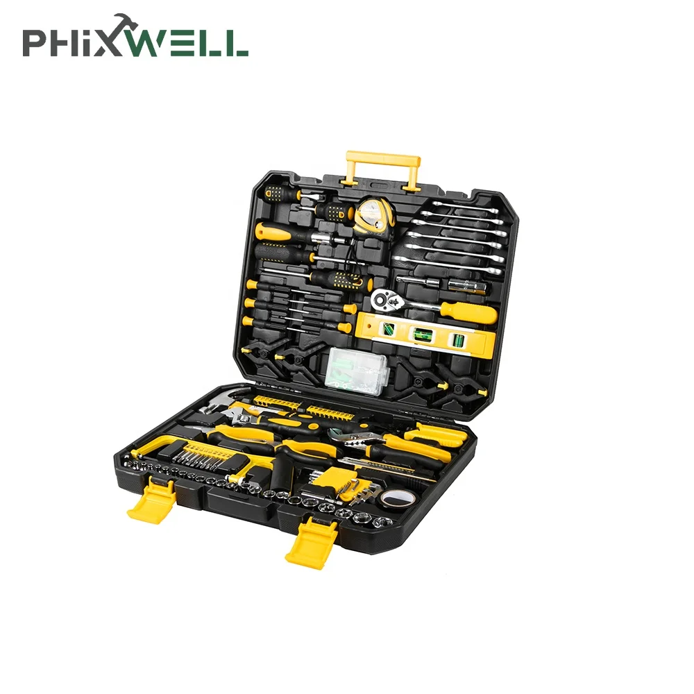 156 Pcs Tool Sleeve Household Box Wrench Hammer Hexagonal Key Combination Set Car Packaging Wrench Hand Tool Set Box