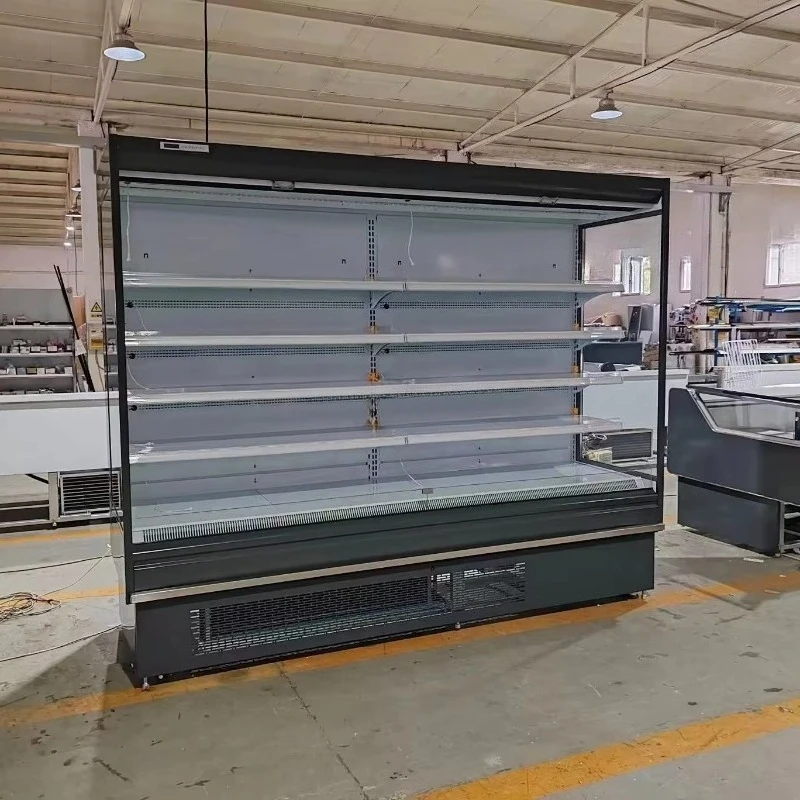 New 2025 Customizable Air Curtain Cabinet Commercial Supermarket Frozen Beverage Refrigerator Open Front Cooler