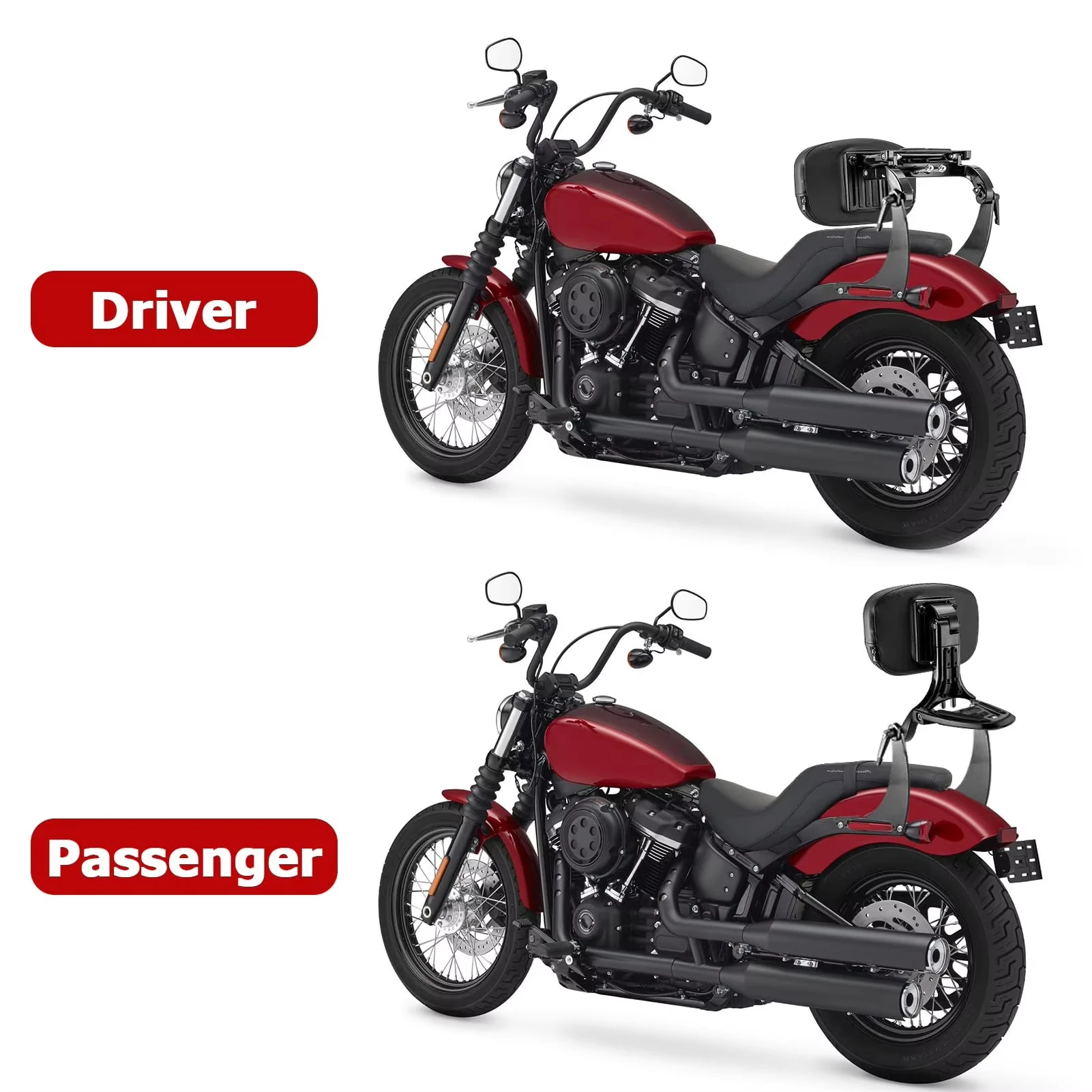 For Harley Softail Deluxe Heritage Softail Classic Slim Street Bob 18-25 Detachable Motorcycle Rear Backrest Passenger Sissy Bar