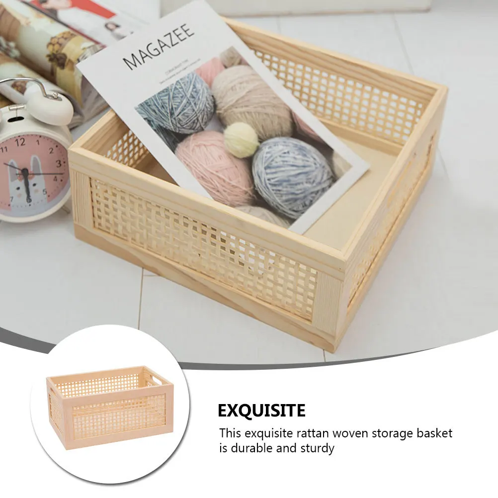 

1Pcs Woven Storage Basket Resistant Compact Desktop Organizer Multipurpose Sundries Holder Home Office Makeup Fruit