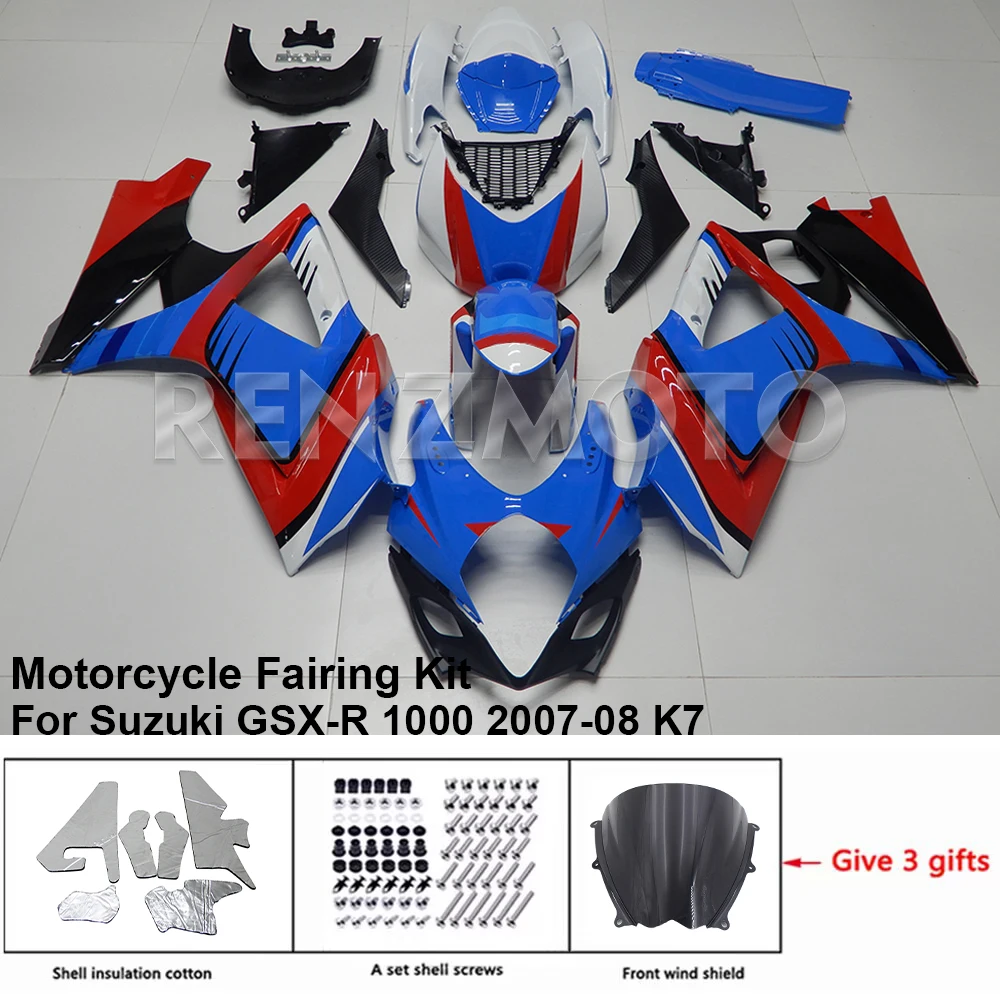 

S1007-129a Motorcycle Fairing Set Body Kit Plastic 1000 For Suzuki GSXR 1000 2007-2008 K7 K8 Accessories ABS Injection Bodywork