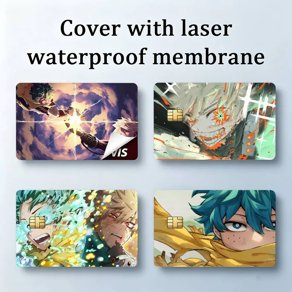 M-My Hero Academia Laser Film Bank Transit Card Skin Sticker 54mmx 85mm With Chip Window