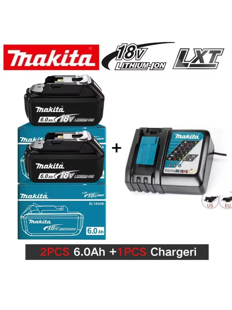 100% originele Makita-batterij, 18V 6.0Ah oplaadbare batterij, vervangend voor Makita BL1830BL1840BL1850BL1860B, accu voor elektrisch gereedschap - afbeelding 2