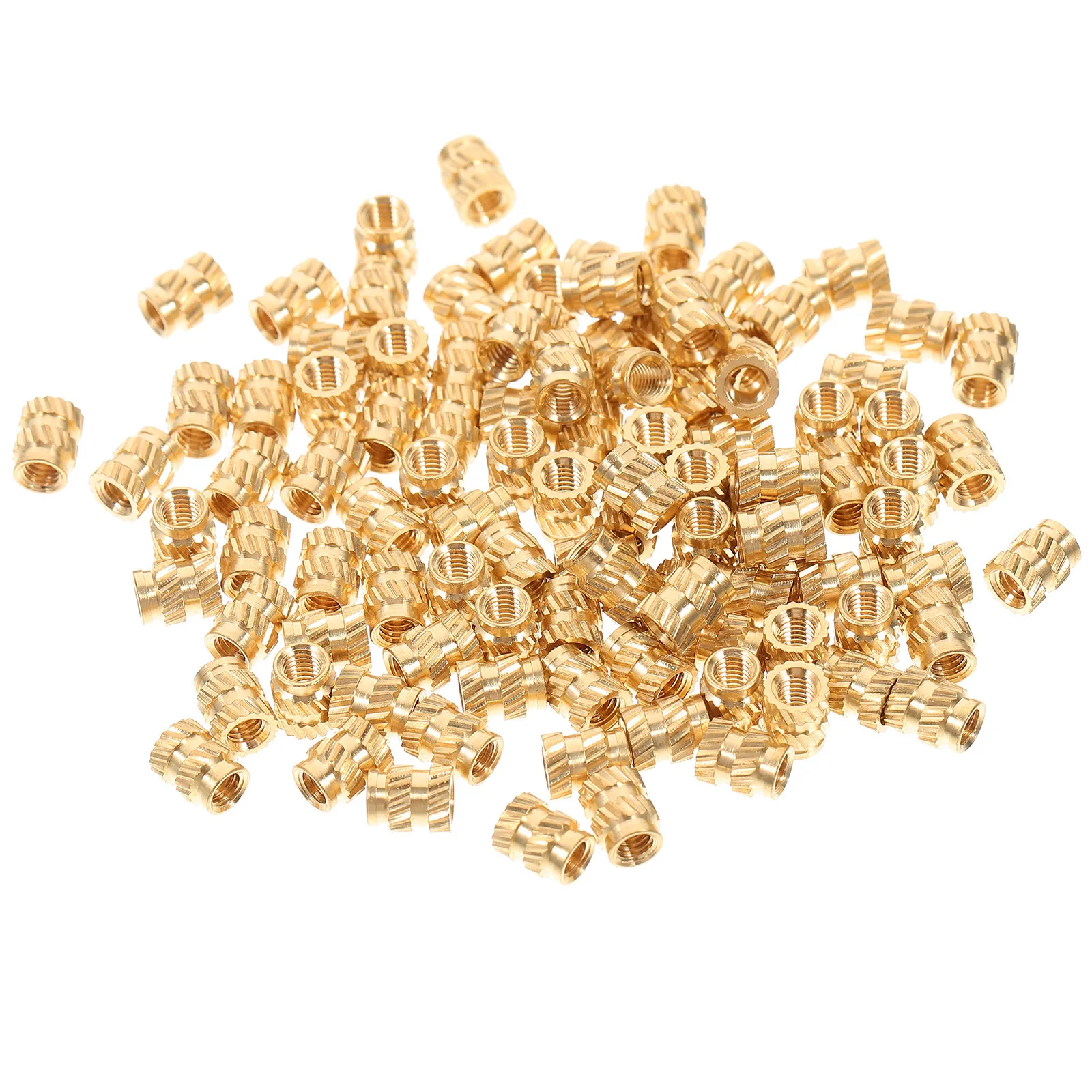 

100 шт. латунных рифленых термоинкрустируемых гаек M3 для 3D-принтеров, литья пластмасс под давлением, деревообработки и точных работ DIY