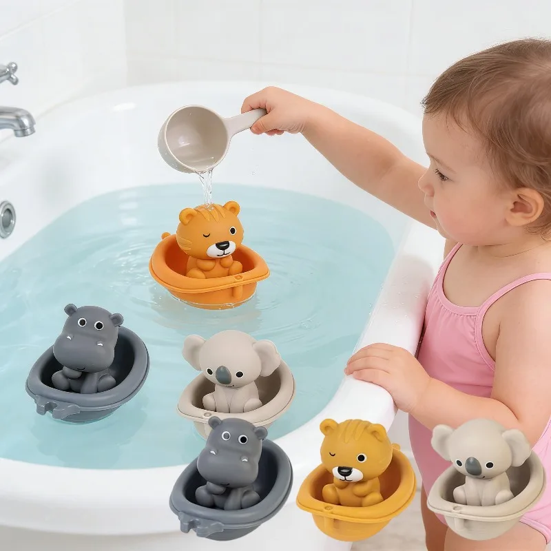 Giocattoli da bagno per bambini Interazione genitore-figlio Giochi per vasca da bagno per bambini Gioco di gioco multiplo Copri dita per animali Compagnia del bagno