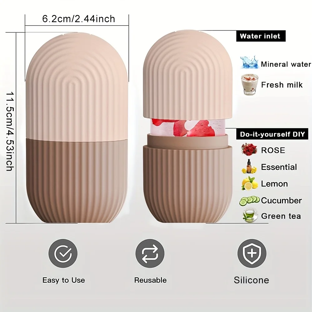مجموعة مدلك الوجه من السيليكون المكونة من 4 قطع من AA، مع عصابة رأس وسوار معصم، للعناية ببشرة الوجه والعناية بالعين، أداة تبريد #2