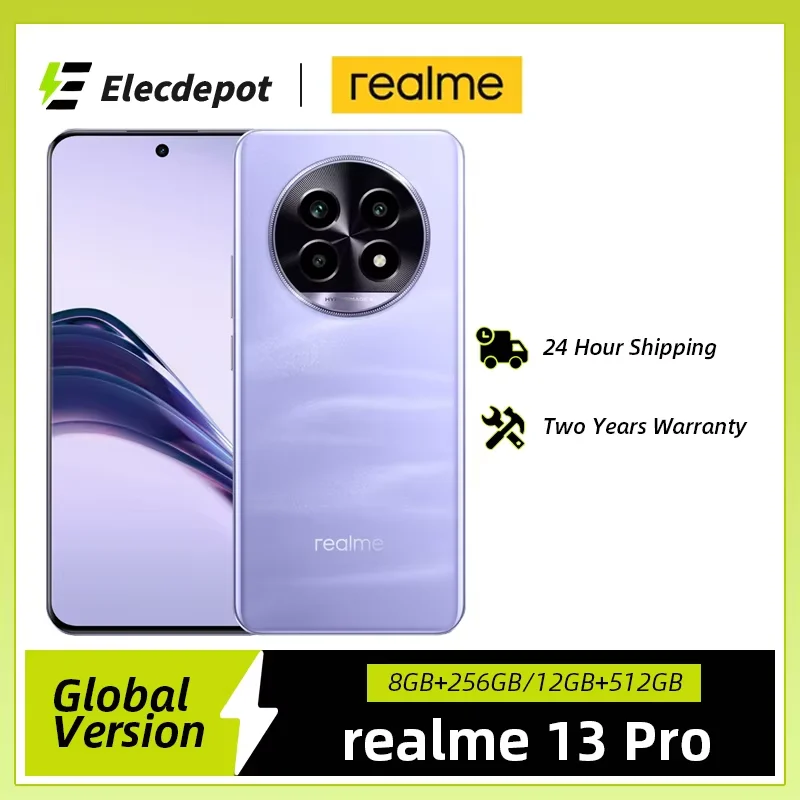 Global Version realme 13 Pro Snapdragon 7s Gen 2 Smartphone 5G Sony LYT-600 OIS Camera 120Hz Display 5200mAh Battery AI Imaging