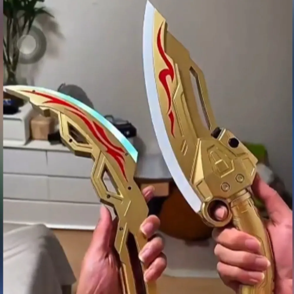 Light Up Crescent Machete Toy, 2 in 1 Detachable Glowing Daggers with RGB Lights, Kids Pretend Play for Halloween Cosplay Gift