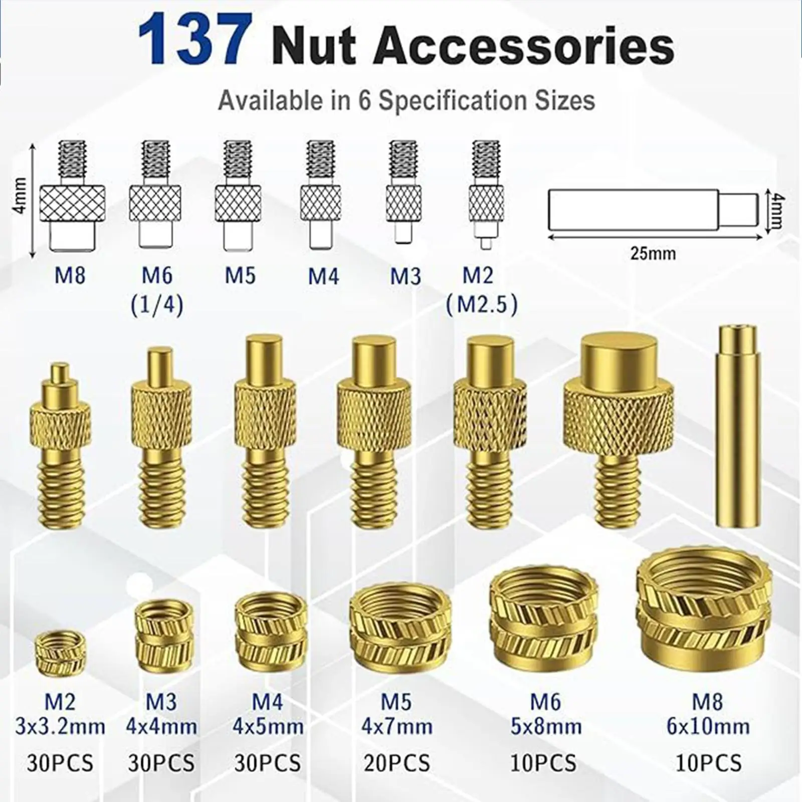 Electric Soldering Iron Kit Threaded Inserts Tip Set LCD Display Ceramic Heater for M2 M8 Thread Repair
