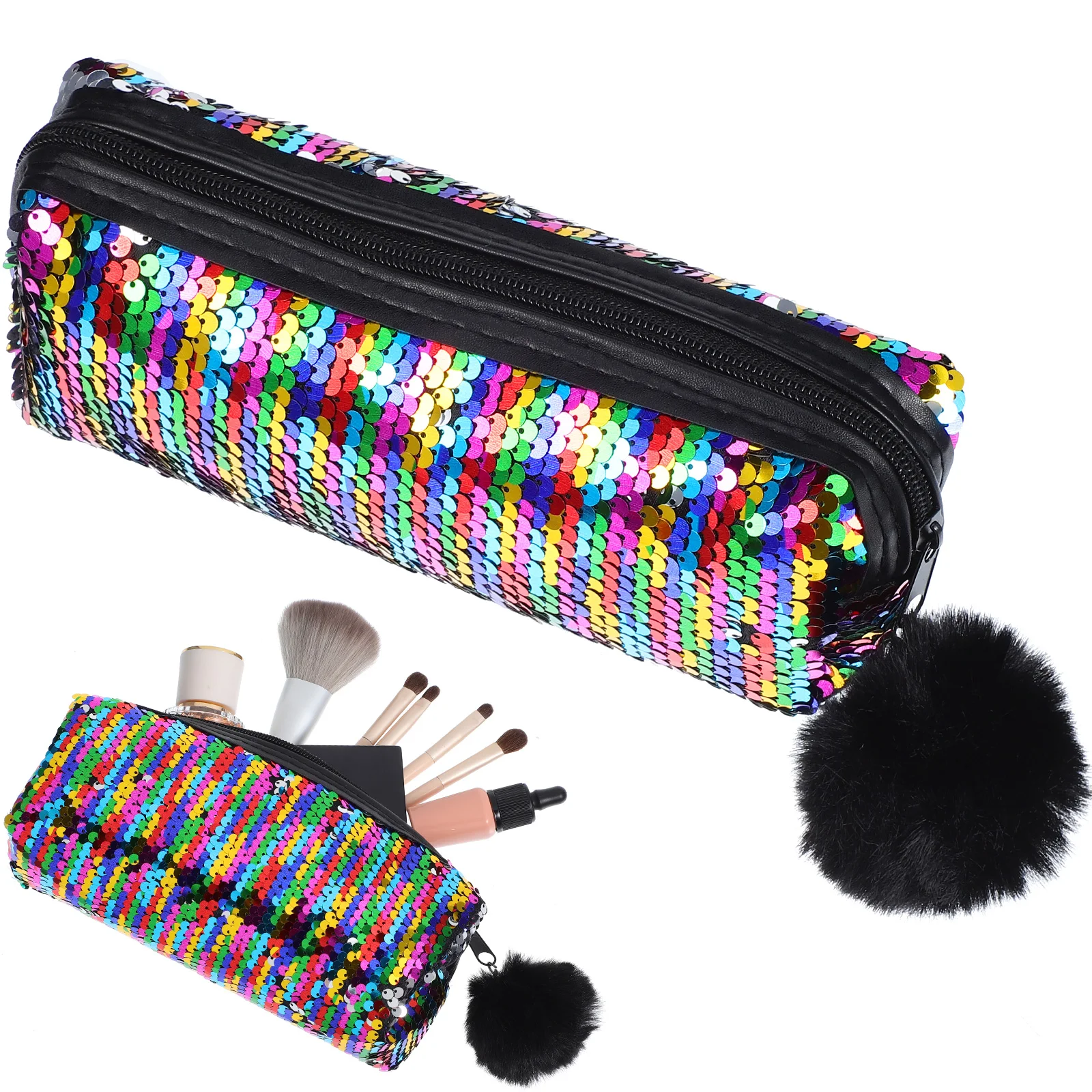 

Sequin Storage Bag Glitter Makeup Make-up Bags for Women Small Travel
