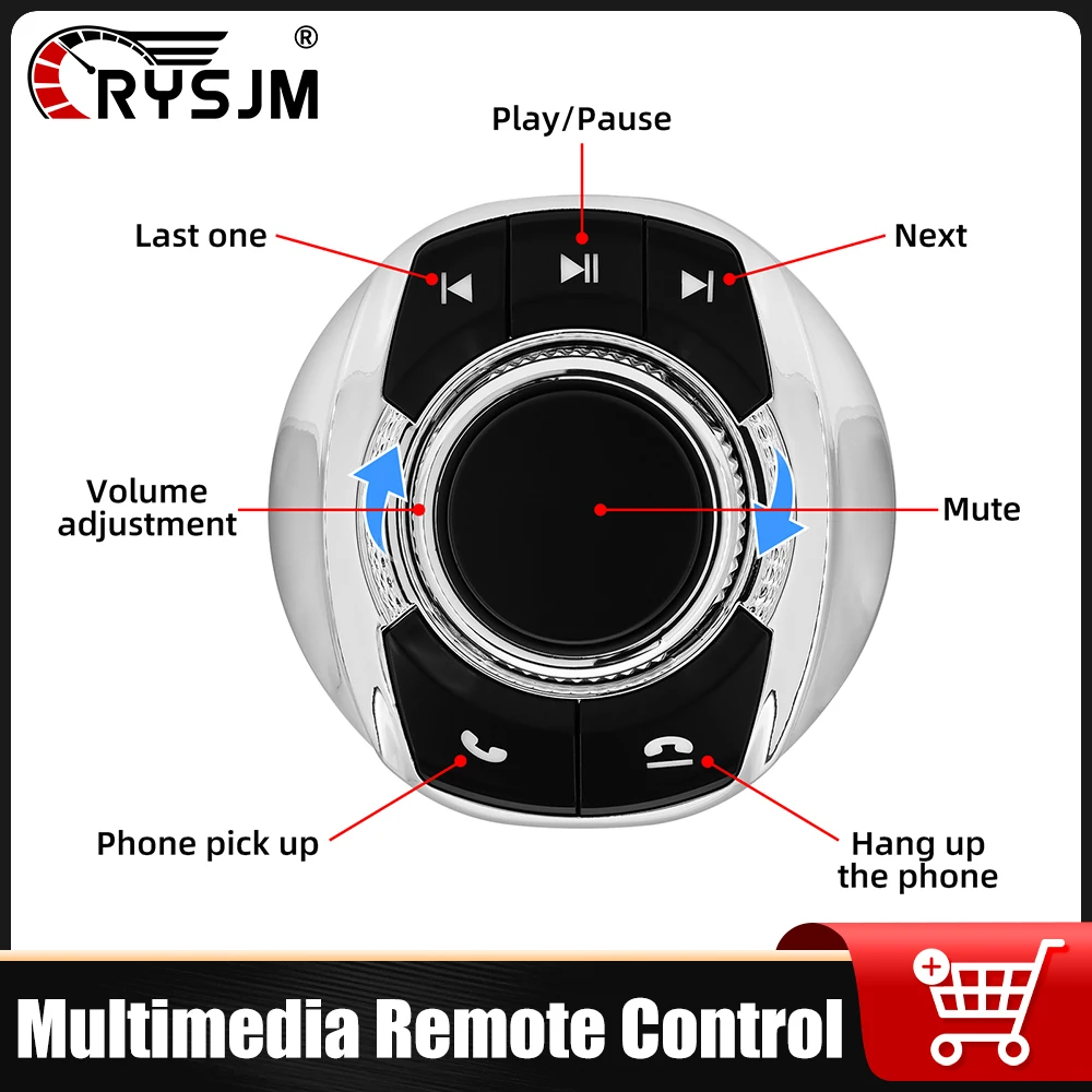 

Universal Cup Shape Wireless Car Smart Remote Multimedia Remote Control Buttons With Light For Steering Wheel Navigation Player