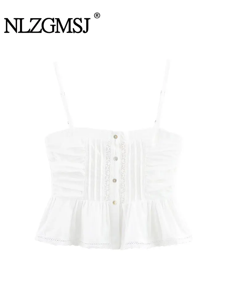 

Sexy Women Solid Tops Camisole Embroidery Slim Short Vest New Fashion 2025 Summer Female Vest