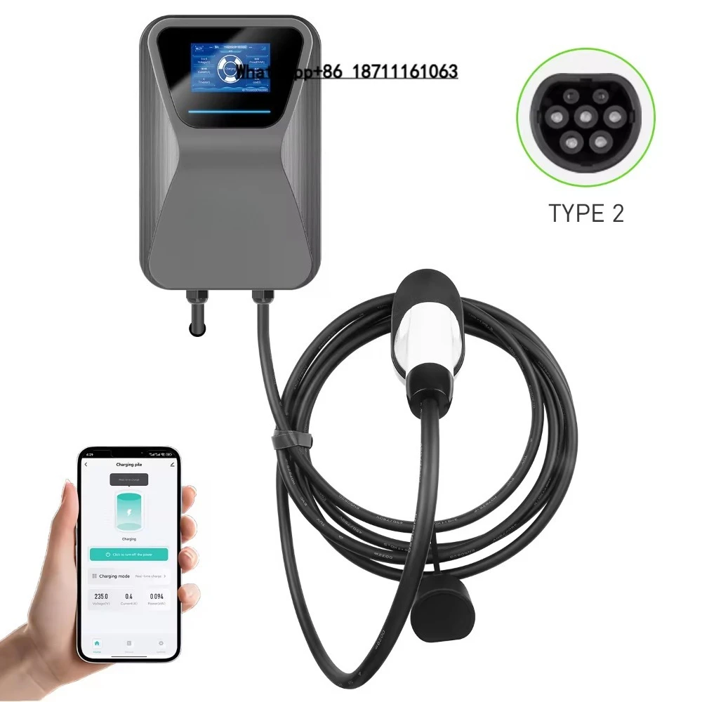 

New Portable EV Charger 22KW AC Type2 32A TUV Certified 5M Cable for Home and Commercial Solar Power Integration Fast Charging