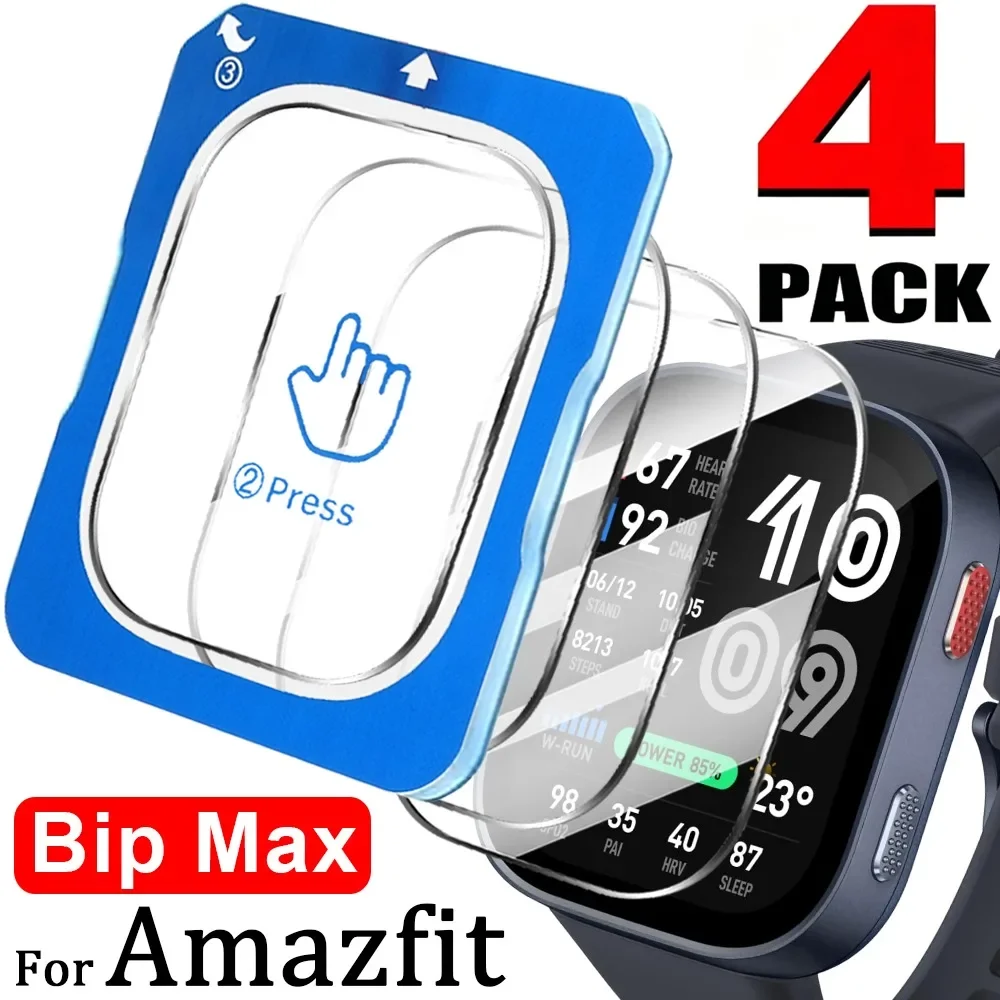 9H Tempered Glass With Tool Easy Install Kit For Amazfit Bip Max Bip Max Smartwatch HD Anti-Scratch Screen Protectors Cover Film