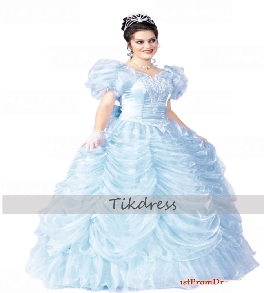 

Antique 50s Blue Wedding Dress Pleated Victorian Rococo Bridal Dress Short Sleeve Medieval Gypsy Gothic Celticf Bride Customized