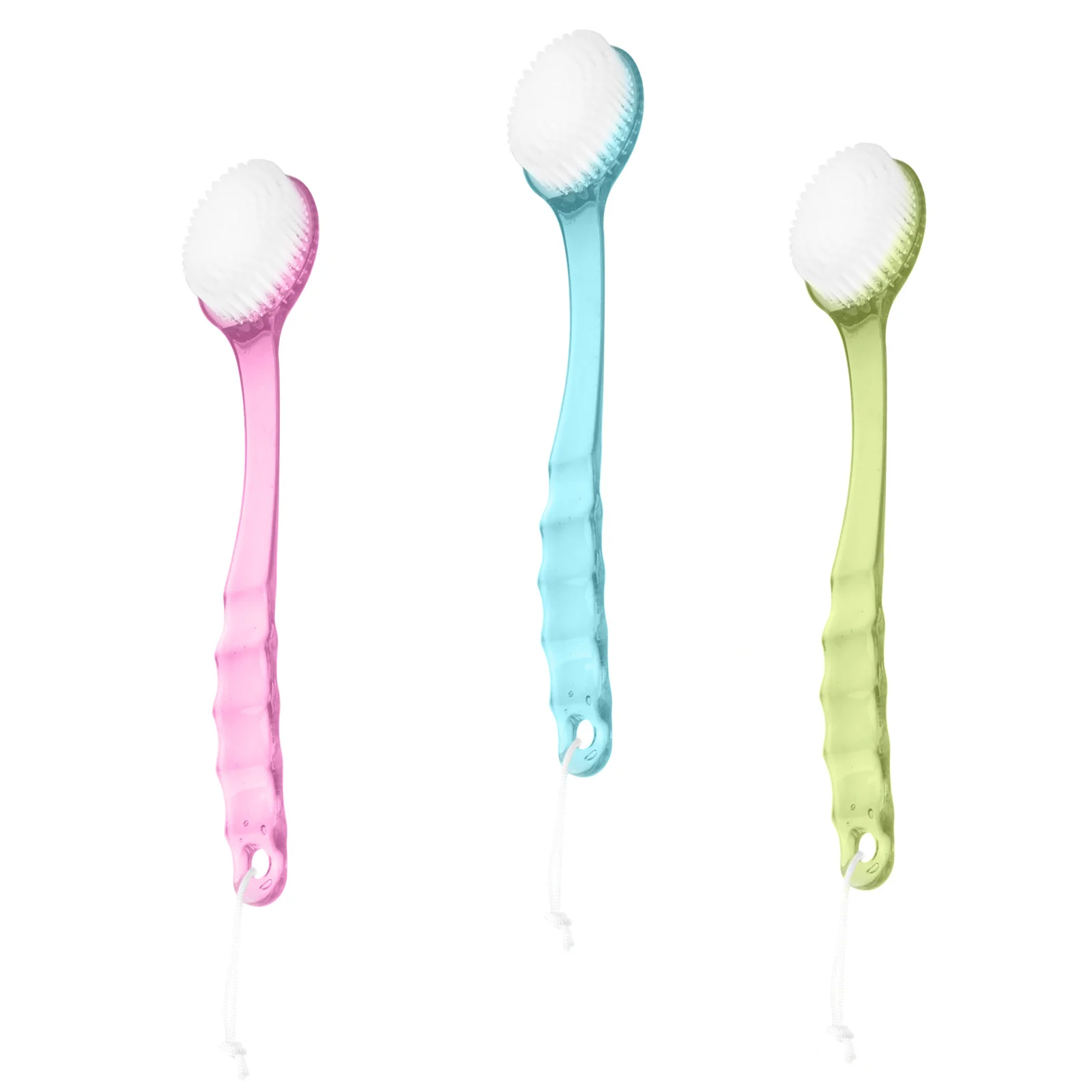 

3Pcs Durable Long Handle Bath Brush Skin Smoothing Exfoliator Body Scrubber Shower Accessory Bath Brush Back Scrubber
