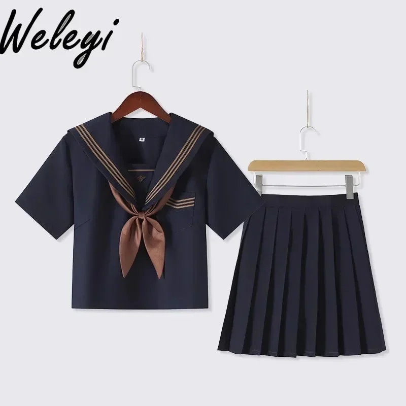 

Y2k Jirai Kei Uniform Skirts Suit Ropa De Mujer 2024 Summer Cute Versatile College Style Sweet Blouse Sailor Suit Top Skirt Sets