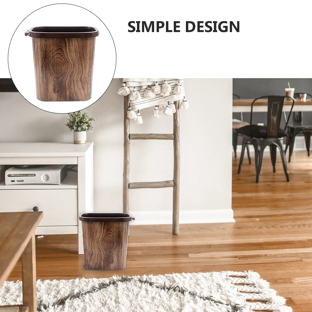 

Rectangular Plastic Trash Can PP Material Large Opening Home Waste Bin Kitchen Bathroom Bedroom Office Use Rubbish Container