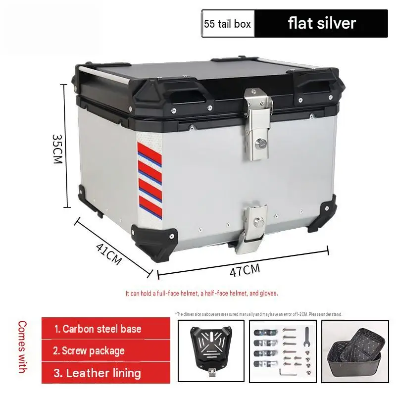For ZEEHO AE4 55L Flat‑Black Aluminum Top Case With Leather Lining For Full‑Face Helmet Storage EV Scooter Mod Accessories
