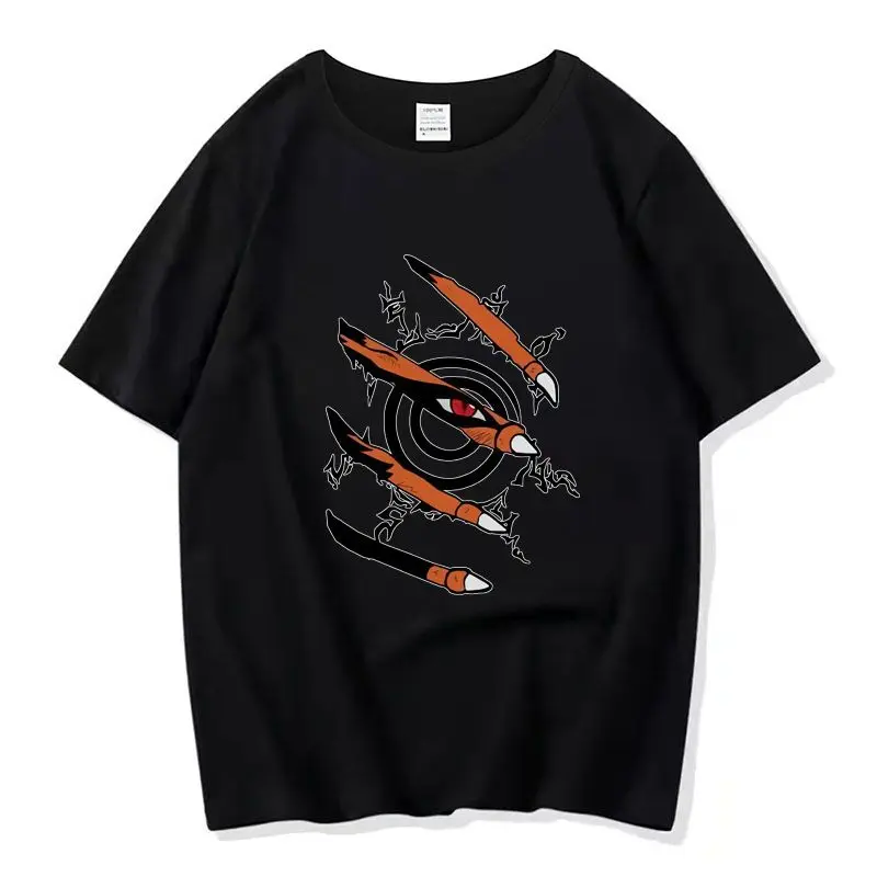 

Naruto Eyes and Claws Printed Loose T-Shirt Anime Merchandise High Quality Vintage Style Pure High Quality Cotton Ventilate