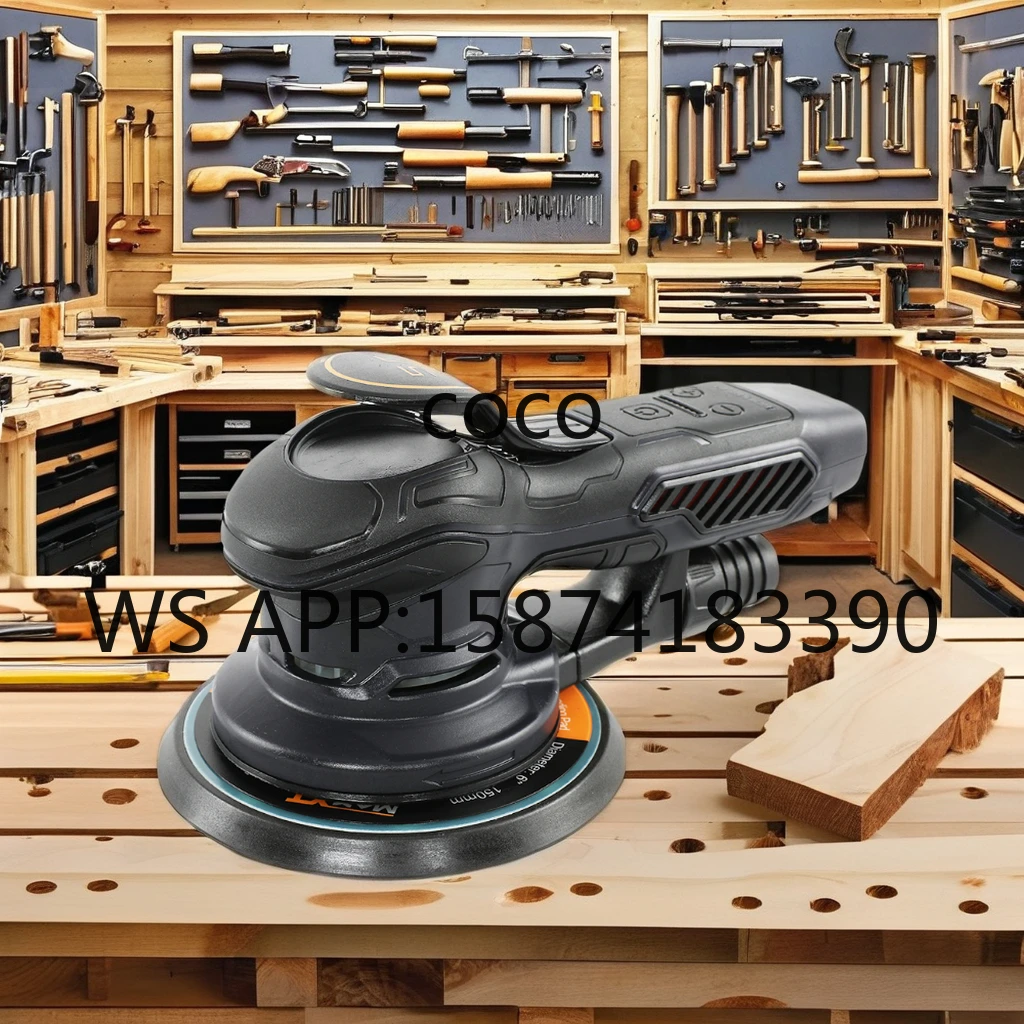 220V 5-inch Electric Orbital Sander, Variable Speed Grinding Tool for Wood Metal Wall Polishing